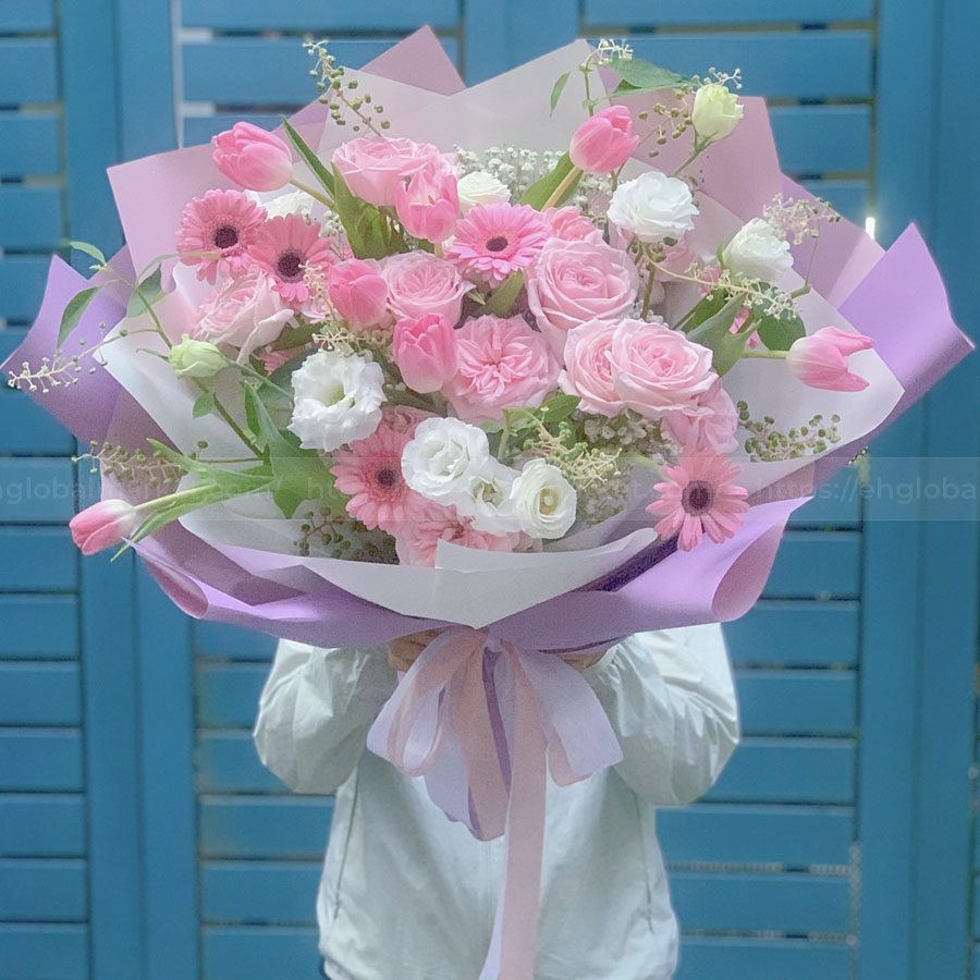 Bó hoa hồng mix