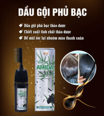 Dầu Gội Phủ Bạc Thảo Dược AMIDA – Giải Pháp Nhuộm Tóc Tự Nhiên, An Toàn