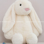 JELLYCAT GẤU BÔNG THỎ THÊU TAI TRẮNG 40CM