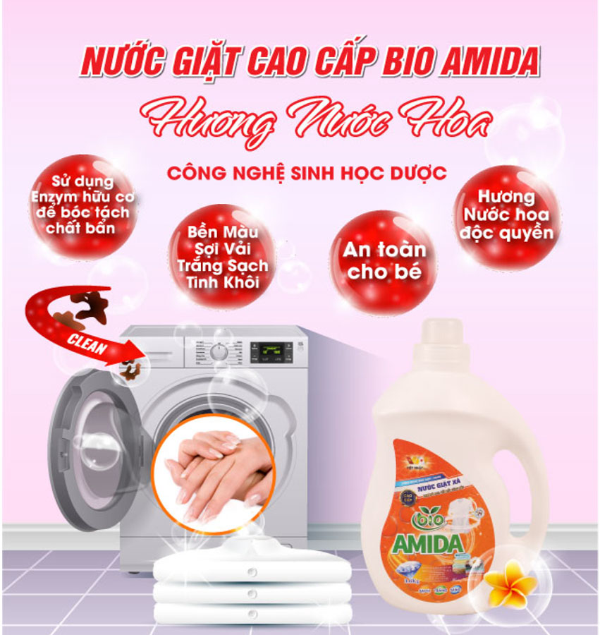 Nước Giặt Cao Cấp Bio Amida – Hương Nước Hoa