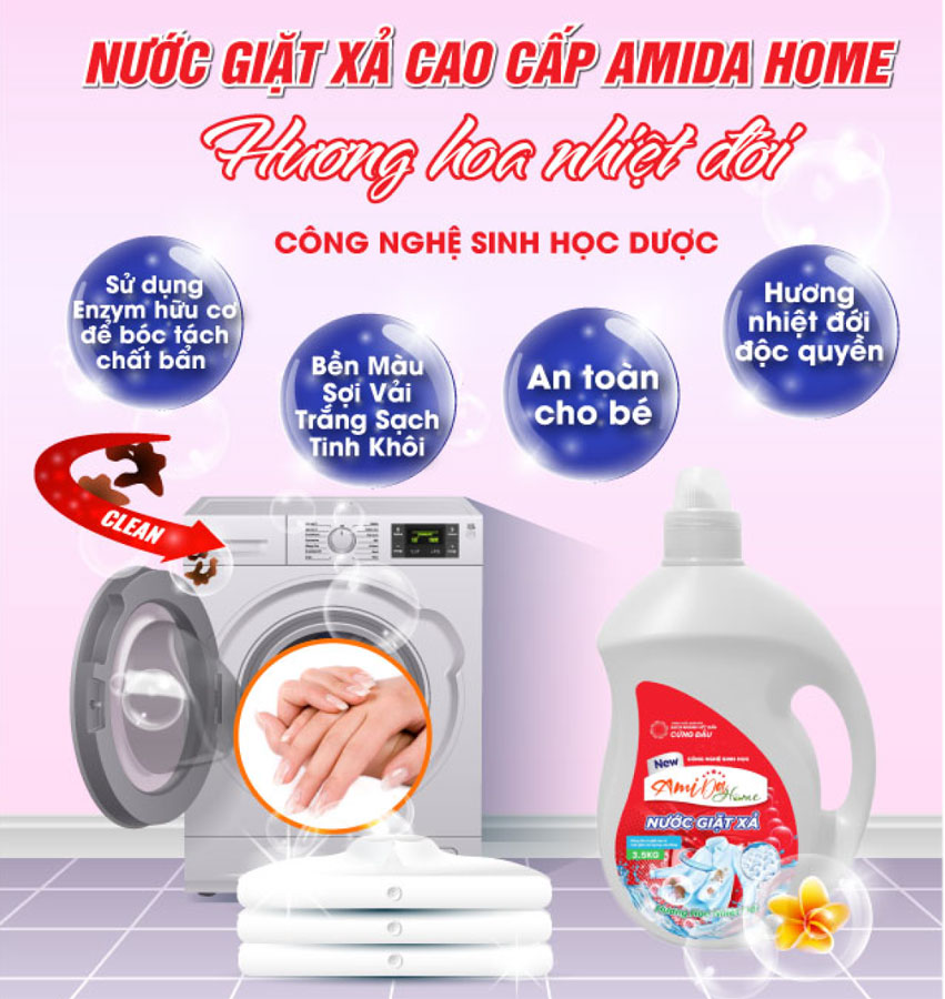 Nước Giặt Xả Cao Cấp Amida Home