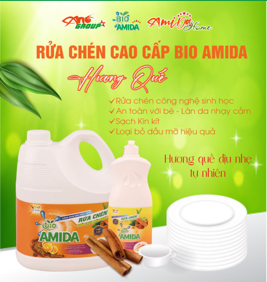 Nước Rửa Chén Hương Quế Bio Amida