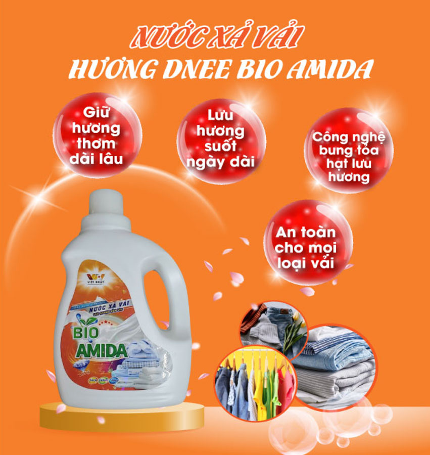 Nước xả vải hương Dnee Bio Amida 1,8KG