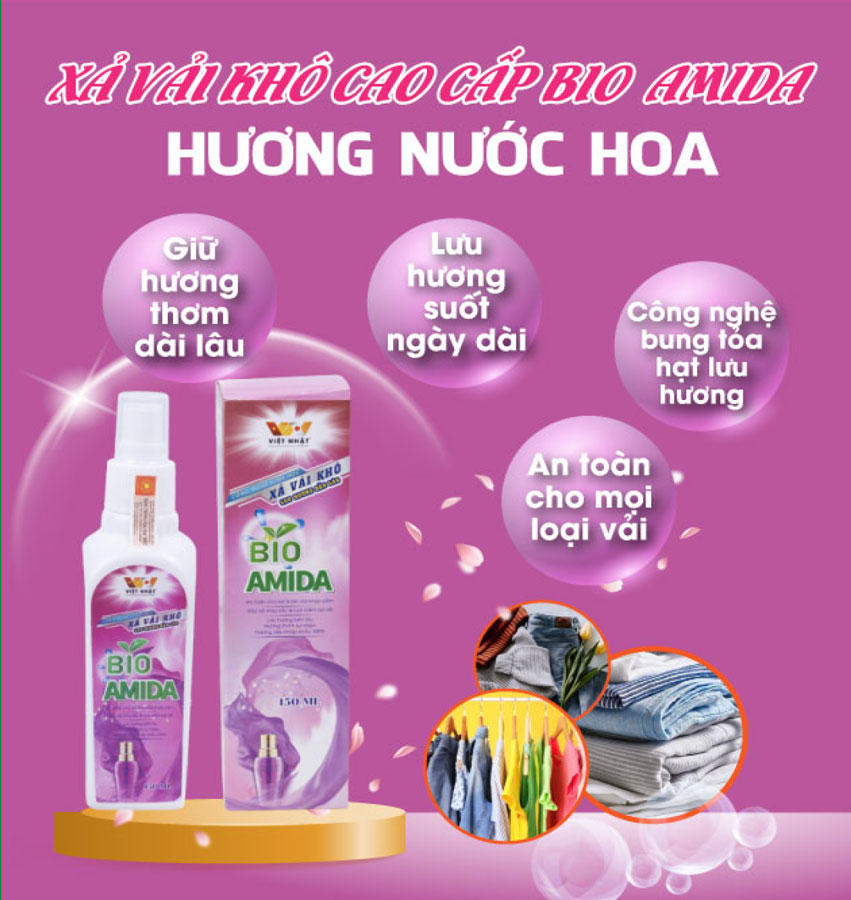 XẢ VẢI KHÔ CAO CẤP BIO AMIDA HƯƠNG NƯỚC HOA